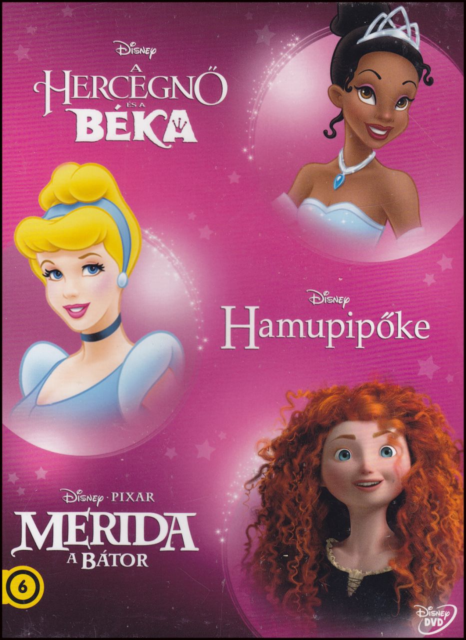 Disney 3 filmes – A hercegnő és a béka – Hamupipőke – Merida, a bátor (DVD)