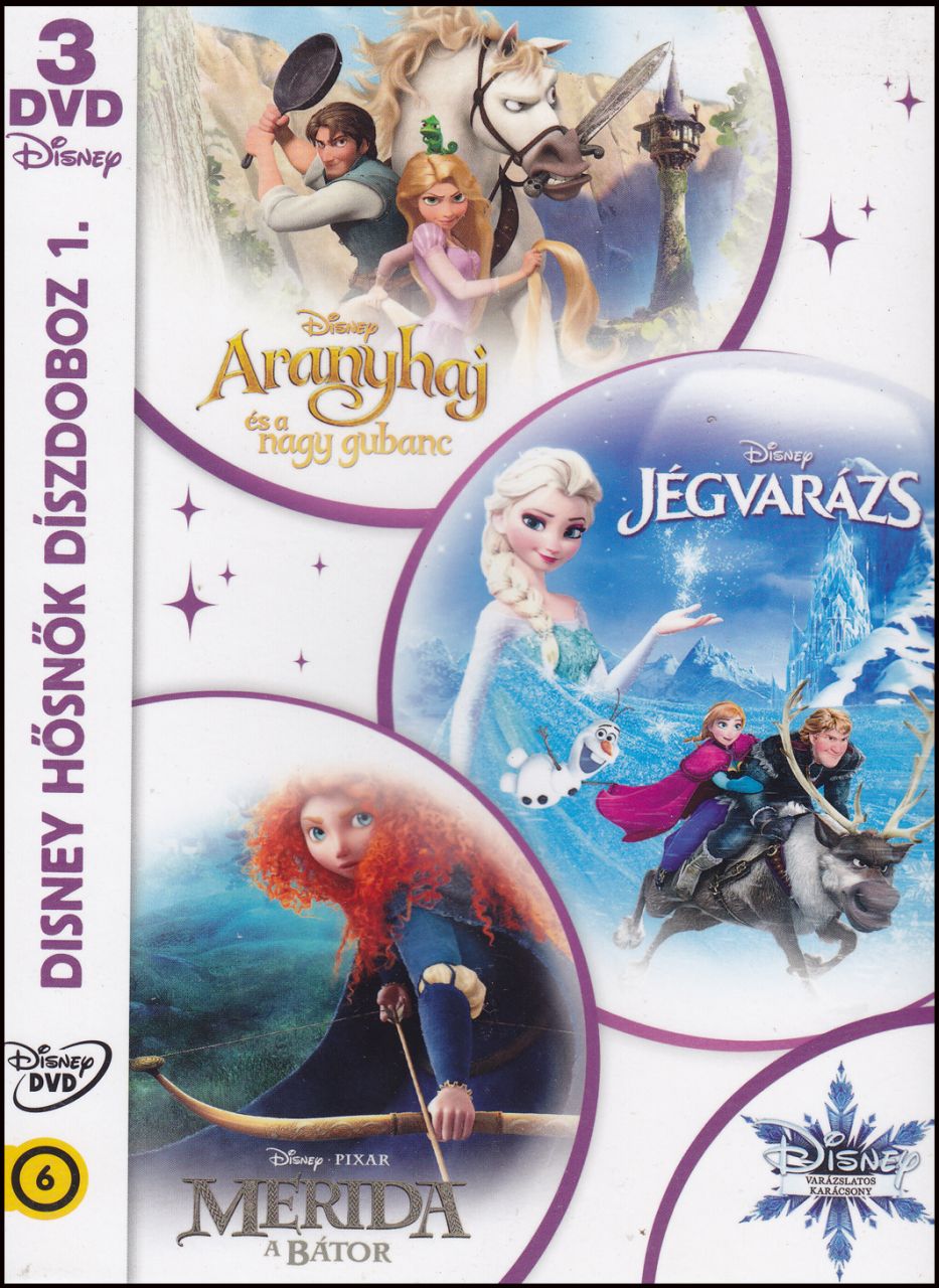 Disney 3 filmes – Merida, a bátor – Jégvarázs – Aranyhaj és nagy gubanc (DVD)